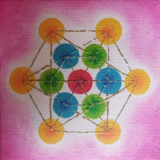 Symbole metatron cube toile énergie reiki (Moyen)