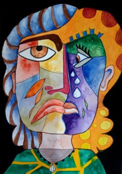 Dessin emotion façon Picasso art therapi Peugniez